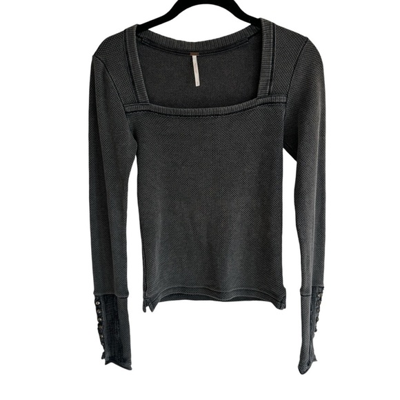 Free People Give A Little Love Embellished Cuff Thermal Top, Size S - Picture 4 of 9